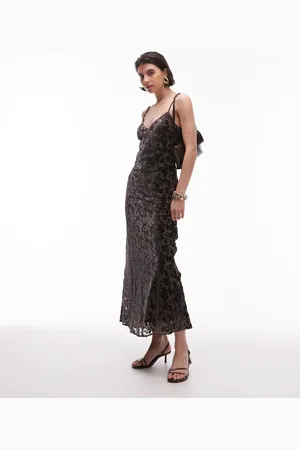 MANGO Maxi slipdress van devoré fluweel in