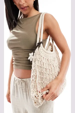 Pull&Bear Gehaakte strandtas in ecru
