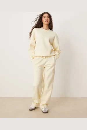 Gina Tricot Mix en match - Joggingbroek met rechte pijpen in lichtgeel
