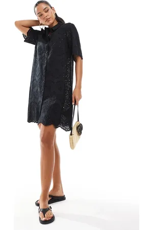 ONLY Mini jurk met ajourgebreide details in