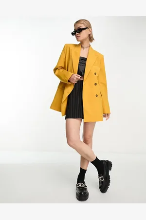 & OTHER STORIES Double breasted blazer in mosterdgeel, deel van co-ord set