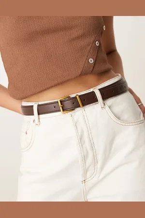ASOS Taille- en heupriem met vierkante gesp in chocoladebruin
