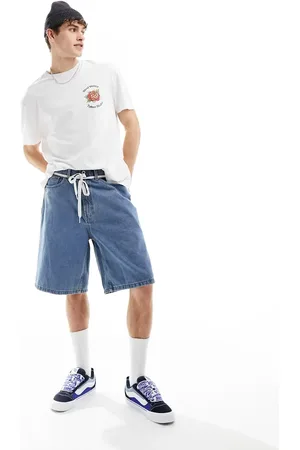 Vans Check-5 - Baggy denim short in mid-wash