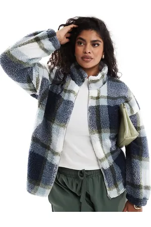 Noisy May Geruite fleece met ritssluiting in