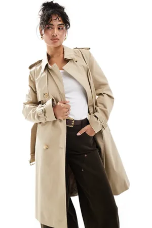 MANGO Trenchcoat met inzetstukken in beige