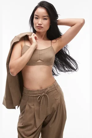 ASOS Elegante bralette in camel met krijtstreep