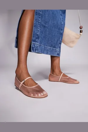 Steve Madden Mash - Ballerina van mesh in beigeroze