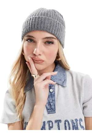 ASOS Geribbelde vissersbeanie in gemêleerd grijs