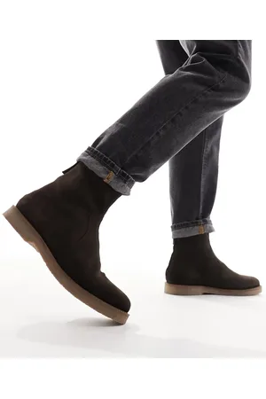 ASOS Chelsea boots van suède in met crêpezool