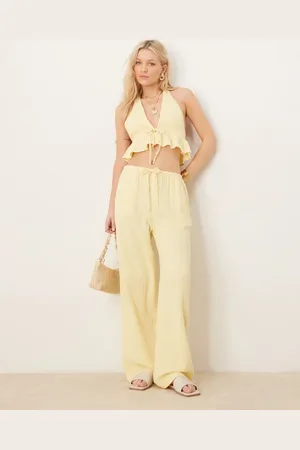 Iisla & Bird Skinny strandbroek met tailleband in , deel van co-ord set