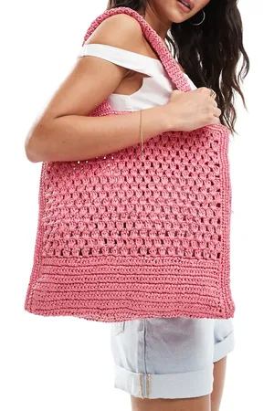 MANGO Gehaakte tote tas in