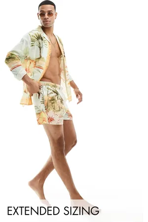 ASOS Korte zwemshort met tropische print, deel van co-ord set