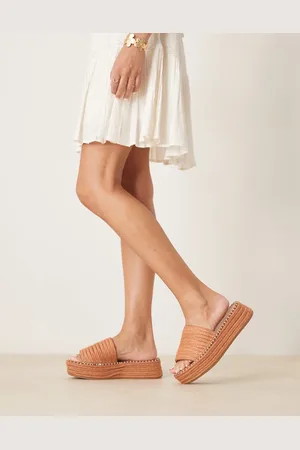 ASOS Jordyn - Espadrille-sandalen met plateauzool in abrikoos
