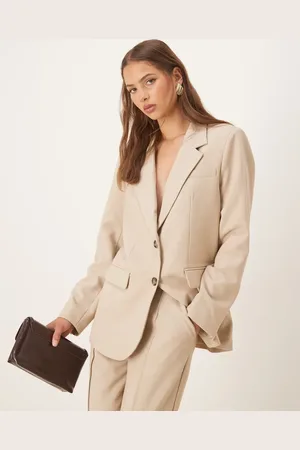 Y.A.S Oversized blazer met tortoise knopen in crème, deel van co-ord set