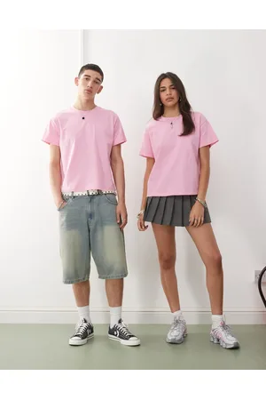 Reclaimed Smal cropped recht uniseks T-shirt in