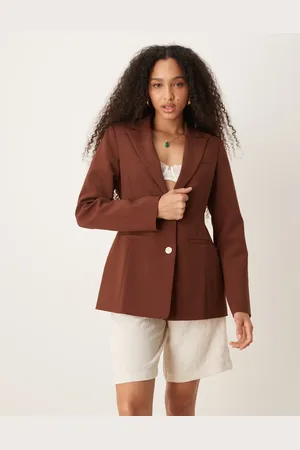 ASOS Blazer met voorgevormde heupen in chocoladebruin