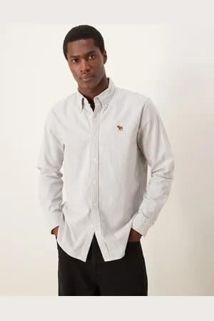 Abercrombie & Fitch Gestreept Oxford overhemd met logo in