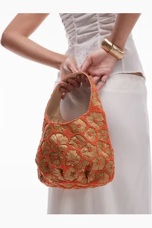 Topshop Sindri - Tas met bloemenversiering in naturel &