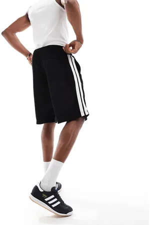 JACK & JONES Shorts van badstof met zijstreep in