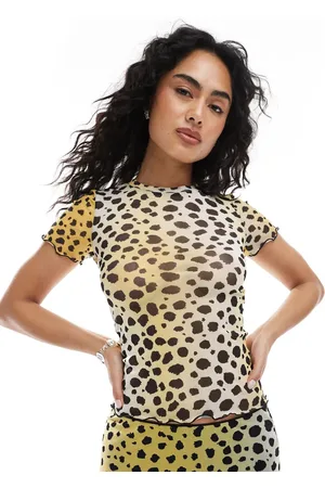 JJXX T-shirt van mesh met dalmatiërprint, deel van co-ord set