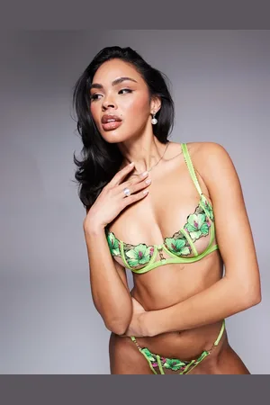 Ann Summers Caged Hibsicus - Balconette-bh zonder vulling in limoengroen