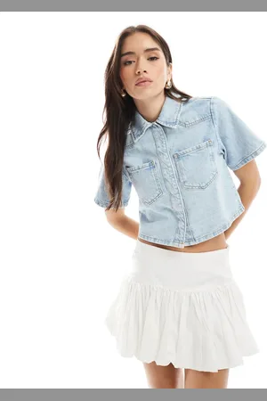 ASOS Cropped denim overhemd in 