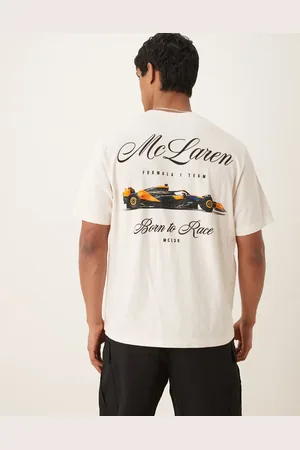 Abercrombie & Fitch T-shirt met McLaren-print aan de achterkant in crème