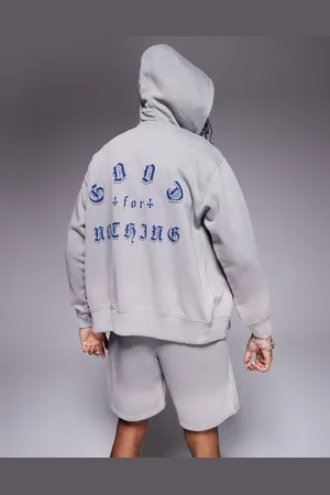 Good For Nothing Hoodie met rits en print op de achterkant in , deel van co-ord set