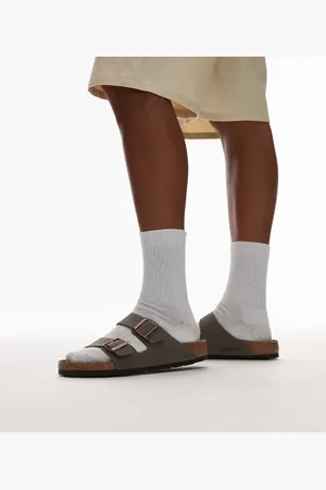 Birkenstock Uniseks - Arizona birko buk - Sandalen in stone