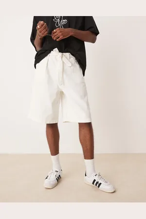 ASOS Lange jort met plooien en strik in ecru