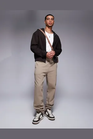 ASOS Joggingbroek met rechte pijpen van premium 400gsm zware stof in lichtbruin