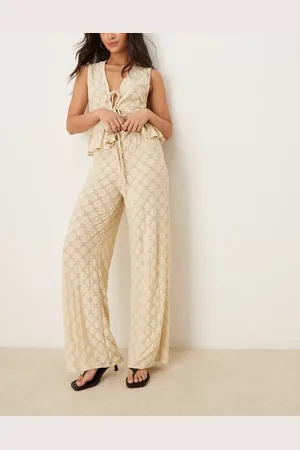 ASOS Broek met wijde pijpen van gebloemd kant, deel van co-ord set