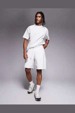 Good For Nothing Jersey short met naaddetail in lichtgrijs, deel van co-ord set