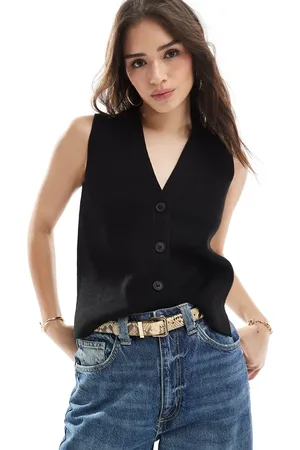New Look Gebreid gilet met knoopsluiting in