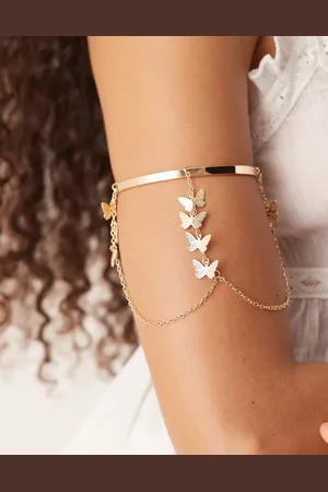 ASOS Armband met ketting en vlinders in goudkleur