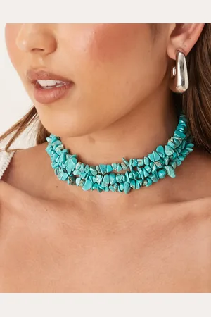 ASOS Gelaagde ketting met imitatiestenen in lichtblauw