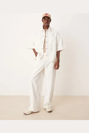 ASOS Super baggy broek met naaddetail in ecru, deel van co-ord set