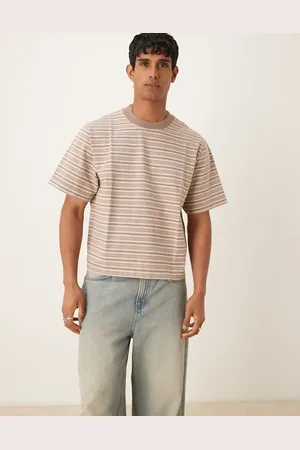 Abercrombie & Fitch Gestreept cropped T-shirt van premium zware stof in