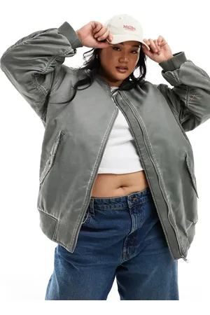 ASOS ASOS DESIGN Curve - Oversized bomberjack in acid wash
