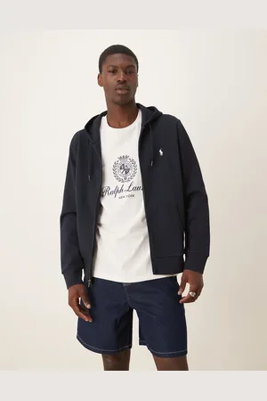 Ralph Lauren Dubbel gebreide hoodie met rits in