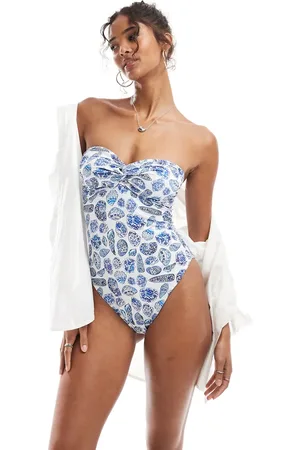 ASOS Shelly - Bandeau-badpak met schelpenprint