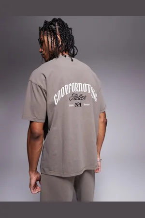 Good For Nothing T-shirt met logoprint op de achterkant in taupe, deel van co-ord set