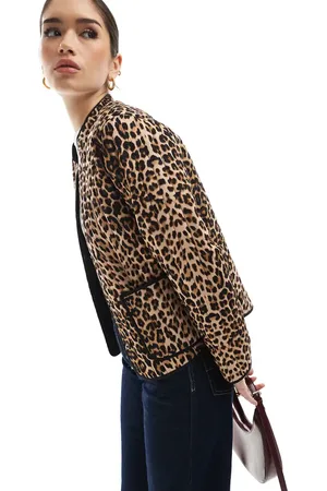 VERO MODA Gewatteerd jack in luipaardprint