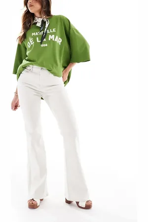 ONLY Henni - Retro flared jeans met hoge taille in wit