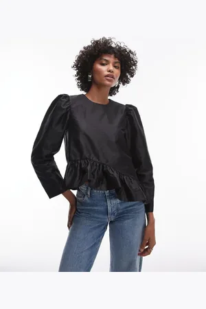& OTHER STORIES Satijnen blouse met asymmetrische zoom met ruches in