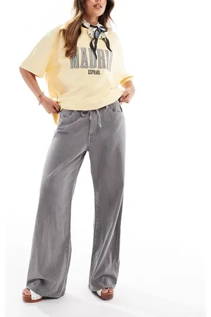 Pull&Bear Jeans met wijde pijpen en taille met trekkoord in