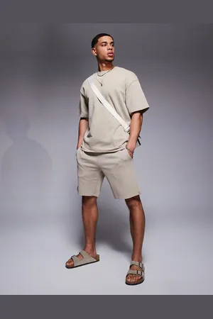 ADPT. Jersey short in met wassing, deel van co-ord set
