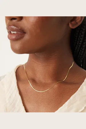Daisy London 18k vergulde ketting met platte schakels van sterling zilver