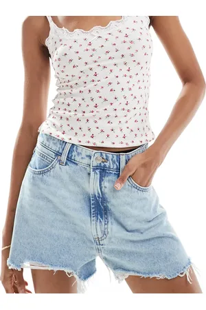 ASOS ASOS DESIGN Tall - Denim short met A-lijn in lichte wassing