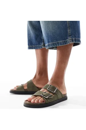 Pull&Bear Sandalen met dubbele bandjes in kaki